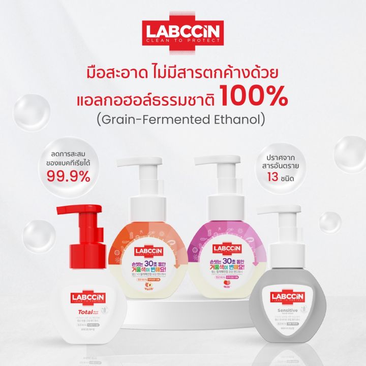 labccin-แล็บซินโฟมล้างมือสูตรพรีเมี่ยม-แบบถุงเติม-200-มล-คละ-4-สูตร-เบอร์รี่-พีช-โททัล-เซ็นซิทีฟ