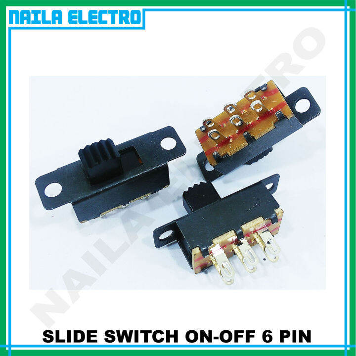 (per 3 pcs) Switch On/Off 6 Pin / Saklar Geser On Off 6 Kaki | Lazada ...