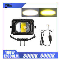 AIZL REIKO 1PC 12D 3 "100W LED Motorcycle Headlight 6000K 3000K LED Working Fog Lamp 12000LM Motorcycle Motorcycle ATV Car Truck 12V 24V