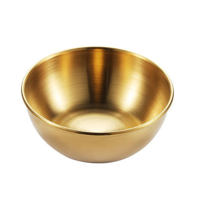 Golden Stainless Steel Round Dish Sauce Seasoning Dish Kitchen Soy Sauce Dish Japanese Korean Kimchi Bowl Dipping Sauce Dish