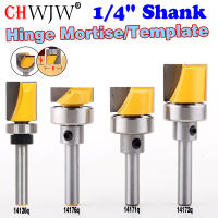 1PC Hinge Mortise / Template Router Bit พร้อม Shank Bearing Bottom Cleaning Straight end mill trimmer cleaning flush trim