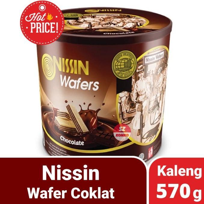 Nissin Wafer Coklat 570 Gr Kaleng Bulat Wafers Chocolate 570g Biskuit