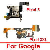 ถาดใส่ซิมการ์ดสําหรับ Google Pixel 3 3XL เครื่องอ่านซิมการ์ดที่ใส่บอร์ดไมโครโฟนเชื่อมต่อ Flex Cable อะไหล่ทดแทน