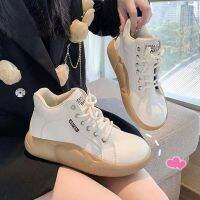 ViVi shoes store รองเท้าผู้หญิงพื้นหนาสำหรับผู้หญิง,Sepatu BOOT Pendek ลำลองข้อสูง2023ฤดูใบไม้ร่วง