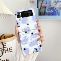 เคสโทรศัพท์ Samsung Galaxy Z Flip 3 Z Flip3 Z Flip 4 Z Flip4บลูเรย์สไตล์ใหม่ทาสีลึกลับสีม่วงเคสป้องกันผีเสื้อซิลิโคนแฟชั่นป้องกันการตก