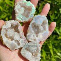 1ชิ้นออร่านางฟ้า Agate Geode Cornucopia