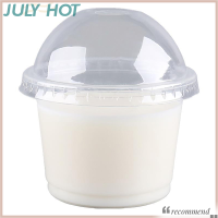 JULYHOT ภาชนะบรรจุชามของหวานพลาสติกใสขนาด250มล. แบบใช้แล้วทิ้ง,ชามใส่ไอศกรีมพร้อมฝาแก้วพลาสติกสำหรับขนมหวานถ้วยสลัดขนาด20ชิ้น