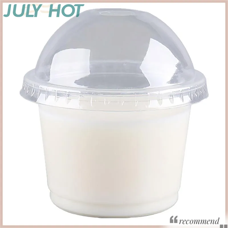 100pcs 250ml Fruit Cups With Lid Small Lids Dome Ice Cream Yogurt