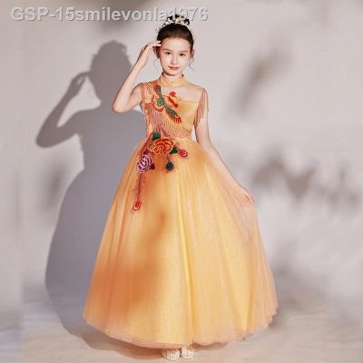◄♠15smilevonla1976 Guzheng Fios Fofos Fofos Infantis Vestido De Princesa Fantasia Dança Feminina High End Show Dança ชุดเดรสสไตล์จีนโนโว2023
