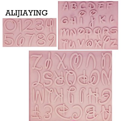 M1273 1Pcs DIY Alphabet silicone mold letter number fondant tools cake mold chocolate dessert tool Flexible Baking Mold Replacement Parts