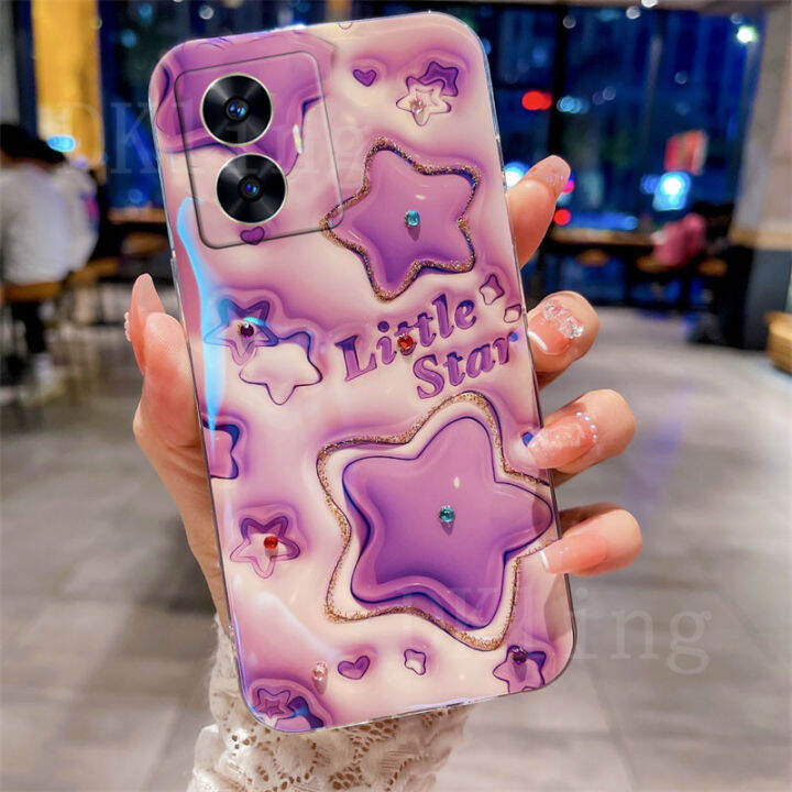 เคสลาย3d-ดาวน่ารักสำหรับ-realme-c55แฟชั่นประดับพลอยเทียมบลูเรย์นุ่ม-realme-เคสโทรศัพท์-c55-nfc-ฝาหลังรูปการ์ตูน-oppo-realme-c55nfc