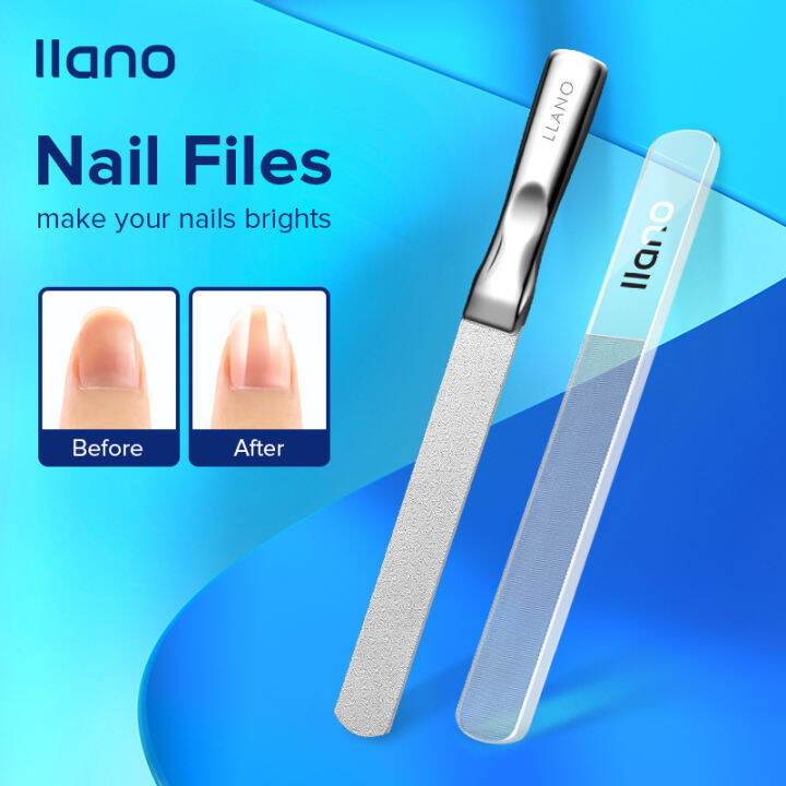 LLANO Double Sided Nail Files Nano Glass Nail Files Professional Finger