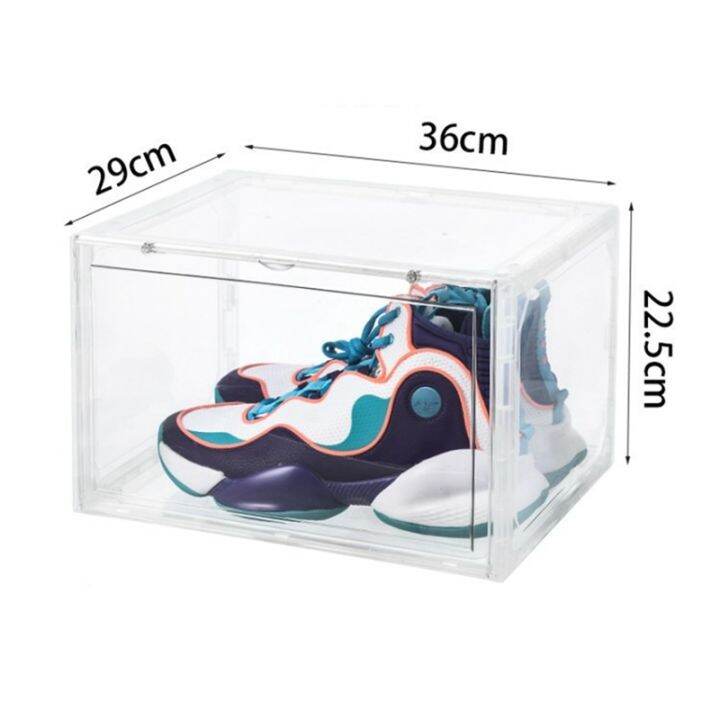 magnetic-suction-sneaker-storage-box-transparent-basketball-shoes-shoe-box-collection-display-shoe-cabinet