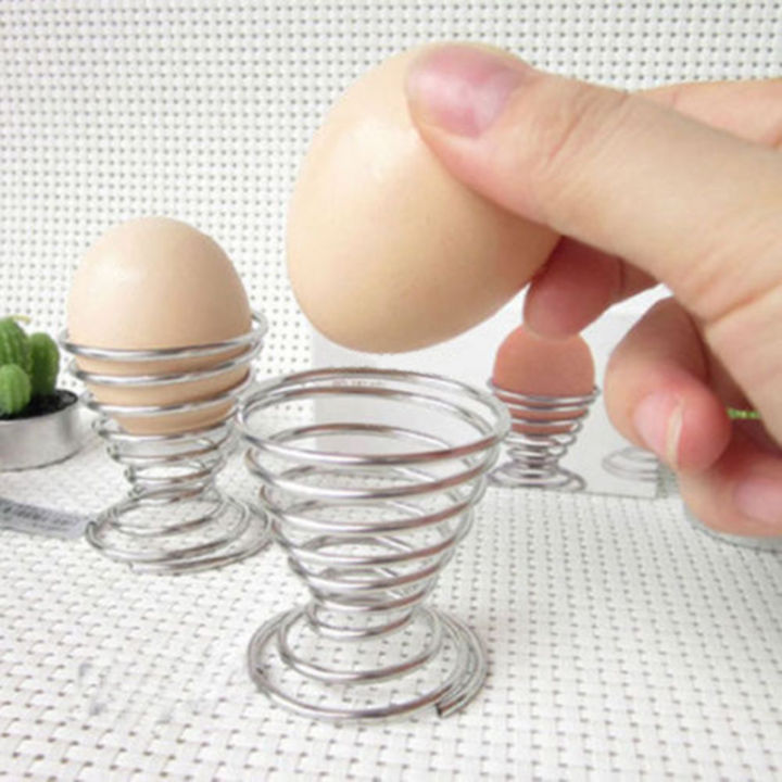 เหล็กสแตนเลสสายไฟสปริงถาดถ้วยวางไข่ผู้ถือไข่ต้มยืนการจัดเก็บ-1-ชิ้น