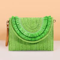 Weaving Bags Fashion Ladies Wristlet Clutches Summer Straw Women Shoulder Crossbody Bags Money Purse Woven Hand-woven Handbags