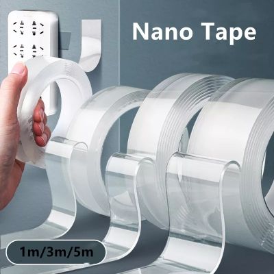 ✔✎ 1 Roll Reusable Transparent Double-sided Tape Can Washed Acrylic Fixing Tape Nano tape No Trace Double-sided Tape