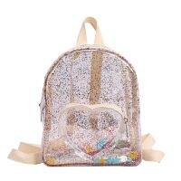 Girls Backpack Students Schoolbag Stars/Heart Shaped Transparent PVC Travel Bag 【MAY】