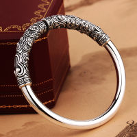 The New Golden Hoop Bracelet Male Domineering Retro Opening Adjustable Monkey King Monkey King Xiangyun Silver Bracelet Bracelet