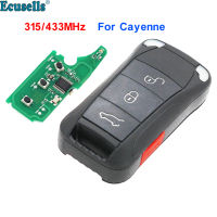 Oibwye 4ปุ่มกุญแจรีโมท3 + 1ปุ่ม315MHz/433Mhz สำหรับ Porsche Cayenne 2004-2011พร้อมชิป ID46ใบมีด HU66ดิบ