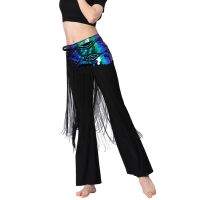 、‘】【； Belly Dance Costumes Sequins Tassel Belly Dance Hip Scarf For Women Belly Dancing Waist Chain