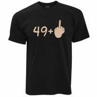 เสื้อยืดโอเวอร์ไซส์50th เสื้อยืดลําลอง แขนสั้น พิมพ์ลาย 49 Plus 1 Gesture Rude Middle Finger Age Joke 2023 อเนกประสงค์ D  0WZC