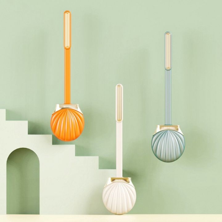 toilet-brush-shell-shape-household-silicone-toilet-cleaning-brush-tool-wall-mounted-long-handle-home-bathroom