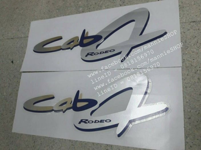 สติ๊กเกอร์แบบดั้งเดิมติดแก้มท้ายรถ-isuzu-คำว่า-cab4-rodeo-ติดรถ-แต่งรถ-sticker-อีซูซุ-โรดีโอ้-สวย-งานดี-หายาก