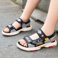☃✆☞ Pull back boys sandals 2023 new summer medium and large childrens non-slip soft-soled childrens shoes little boys Korean version Jian Nai