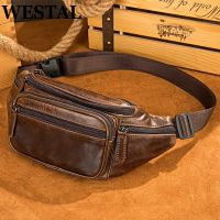 WESTAL Sheep Genuine Leather Mens Waist Bags Belt Men Waist Pack Male Fanny Pack Black Small Hip/Bum Bag Leather Waist Bag 8917