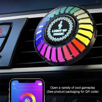 卐○ Car Music Rhythm Light RGB LED Music Car Vent Light APP Sound Activated led lights Control Air Freshener Ambient Light