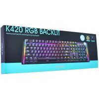 KEYBOARD OKER K420 GAMING RGB Keyboard Machanical Blue Switches มาพร้อมไฟ RGB แท้ 14 โหมด+ มาโคร ปุ่มนุ่ม เสียงเพราะ ใช้งานง่าย