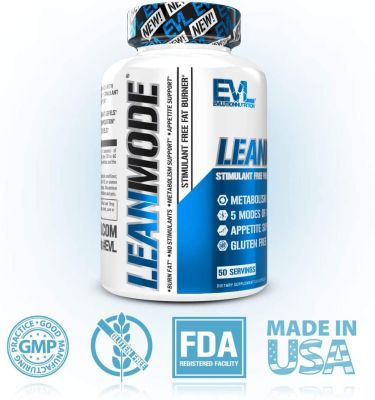 Evlution Nutrition Lean Mode (150 Capsules) Stimulant-Free Weight Loss Support and Diet System with Green Coffee, Carnitine, CLA Green Tea Garcinia Cambogia for Fat Burning and Metabolism ลดไขมัน ลดน้ำหนัก เบิร์นไขมัน