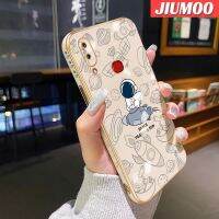 JIUMOO เคส M01s ปลอกสำหรับ Samsung กาแล็คซี่,เคสโทรศัพท์กันกระแทกเนื้อนิ่มดีไซน์ใหม่อวกาศนักบินอวกาศลายการ์ตูน A10s A10หรูหราของแท้เคสป้องกันเลนส์กล้องคลุมทั้งหมด