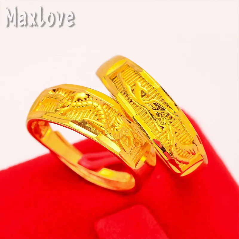 A Pair) Maxlove Jewelry Pure Ang 18K Pawnable Saudi Gold Original Ring For  Women And Men Couples Open Dragon And Phoenix Rings Gypsophila Couple Ring  Promise Ring Jewelry Set Wedding Rings For