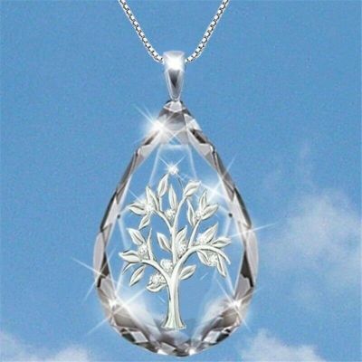 【cw】 Transparent Pendant Necklace Jewelry ！