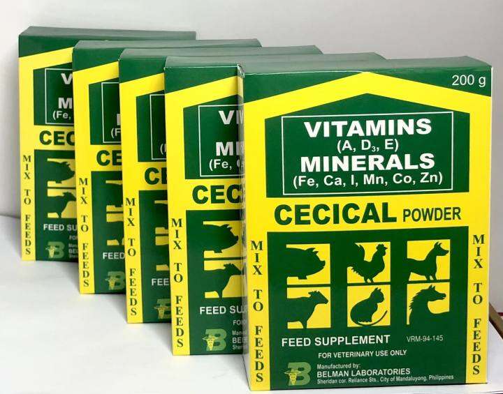 [CLR AGRIVET] 5 BOX CECICAL POWDER VITAMINS AND MINERALS/ 200g CECICAL