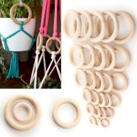 【YF】❂  20-60MM Wood Rings Unfinished for Macrame Crafts Hoops Ornament Jewelry Making