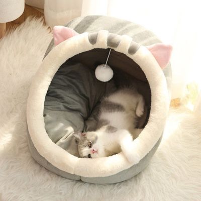 [pets baby] Sweet Dog Bed Warm Pet BasketKitten Lounger Cushion CatTent Very Soft Small Dog Mat Bag For Washable Cave Cats Beds