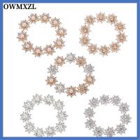 OWMXZL 10PCS 16MM DIY Flatback ชุบ ปุ่มเกล็ดหิมะ หัวเข็มขัดไข่มุก ปุ่ม Rhinestone ตัดเย็บเสื้อผ้า