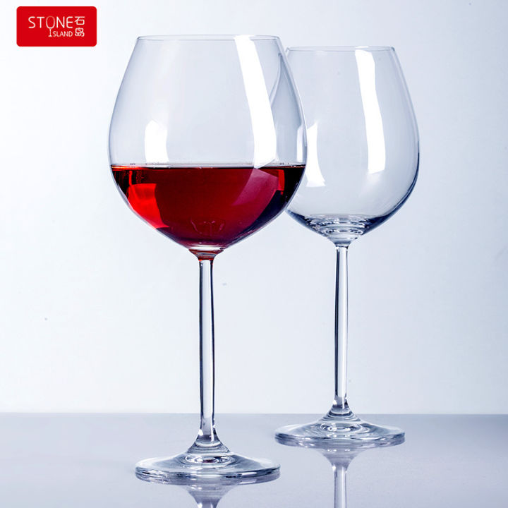ชุดแก้วไวน์แดงคริสตัลเบอร์กันดีขนาดใหญ่สำหรับใช้ในบ้านสโตนไอซ์แลนด์