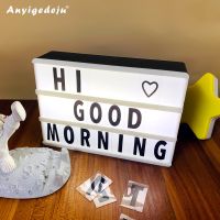 A3 A4 A5 A6 Size LED Combination Night Light Box Lamp DIY Black Letters Cards USB Battery Powered Cinema Lightbox Dropshipping Night Lights