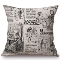 Black and White Jane Austen Quotation Letter Print Concise Nordic Sofa Chair Cushion Case Cotton Linen Pillow Cover Home Decor