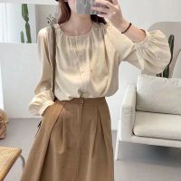 Korean Style Women Ladies Loose Lantern Long Sleeve Shirt Blouse Baju Baju Wanita Lengan Panjang