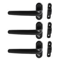 3X Door and Window Handle Lock Casement Window Lock Wheel Handle Black