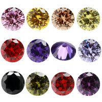 hotx【DT】 Size 2.7mm-12.0mm AAAAA Round Cut Color Stone Loose CZ Stones Synthetic Beads Jewelry