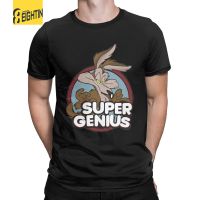 Novelty Coyote Super Genius Wolf T-Shirt for Men O Neck Pure Cotton T Shirt Short Sleeve Tee Shirt 6XL Clothes