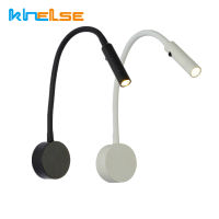 Modern LED Reading Wall Lamp 1W3W Flexible Hose Bedside Wall Mounted Sconce Bedroom Study Book Wall Light With Switch AC85-265V