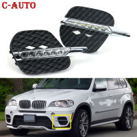 รถสำหรับ BMW X5 E70 2011 2012 2013 Daylight DRL LED Daytime Running Light หมอกไฟหน้าขับรถซ้ายขวาสีขาว