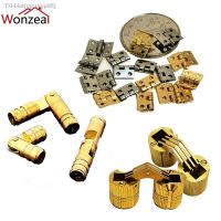 ☄┇ Antique Mini Metal Miniature Dollhouse Accessories Closet Small Hinges Screws Brass Door Hinges Furniture Fittings For Hardware