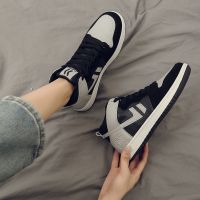 COD DSGRTYRTUTYIY Aj Skateboard Shoes Womens 2022 New Autumn and Winter Leather Ulzzang Students Versatile Leisure Ins Trendy High Top Sneakers